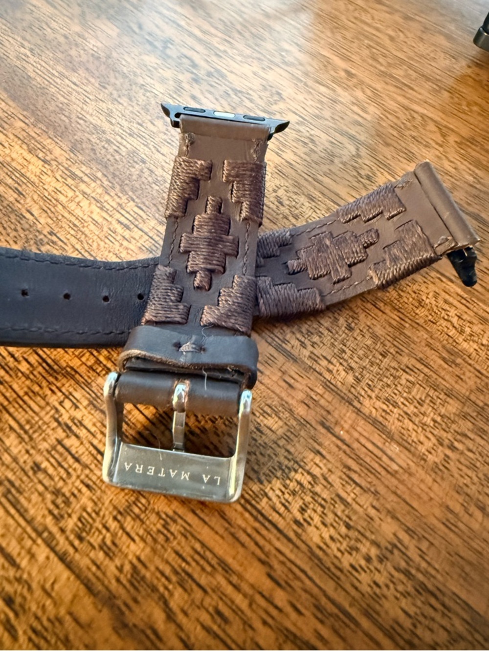La Matera Castaño Brown Leather Apple Watch Band